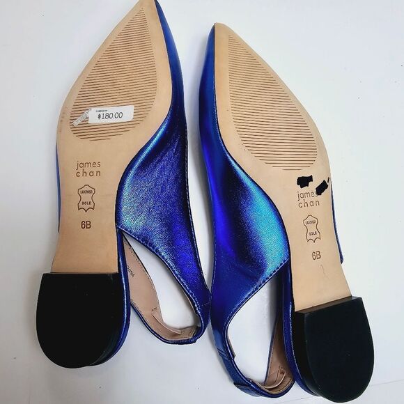 James Chan Nakasey Pink Metallic  Sling Back Flat Size 7 NWOB - Picture 12 of 13